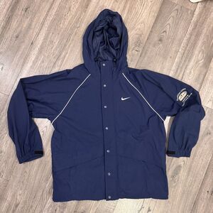 Vintage Nike Golf Navy Blue Hooded Windbreaker Jacket Gorpcore Sports Outdoors